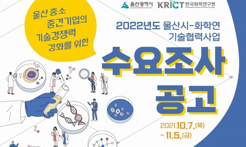 [한국화학연구원] 2022년도 울산시-화학연 기술협력사업 수요조사 공고
